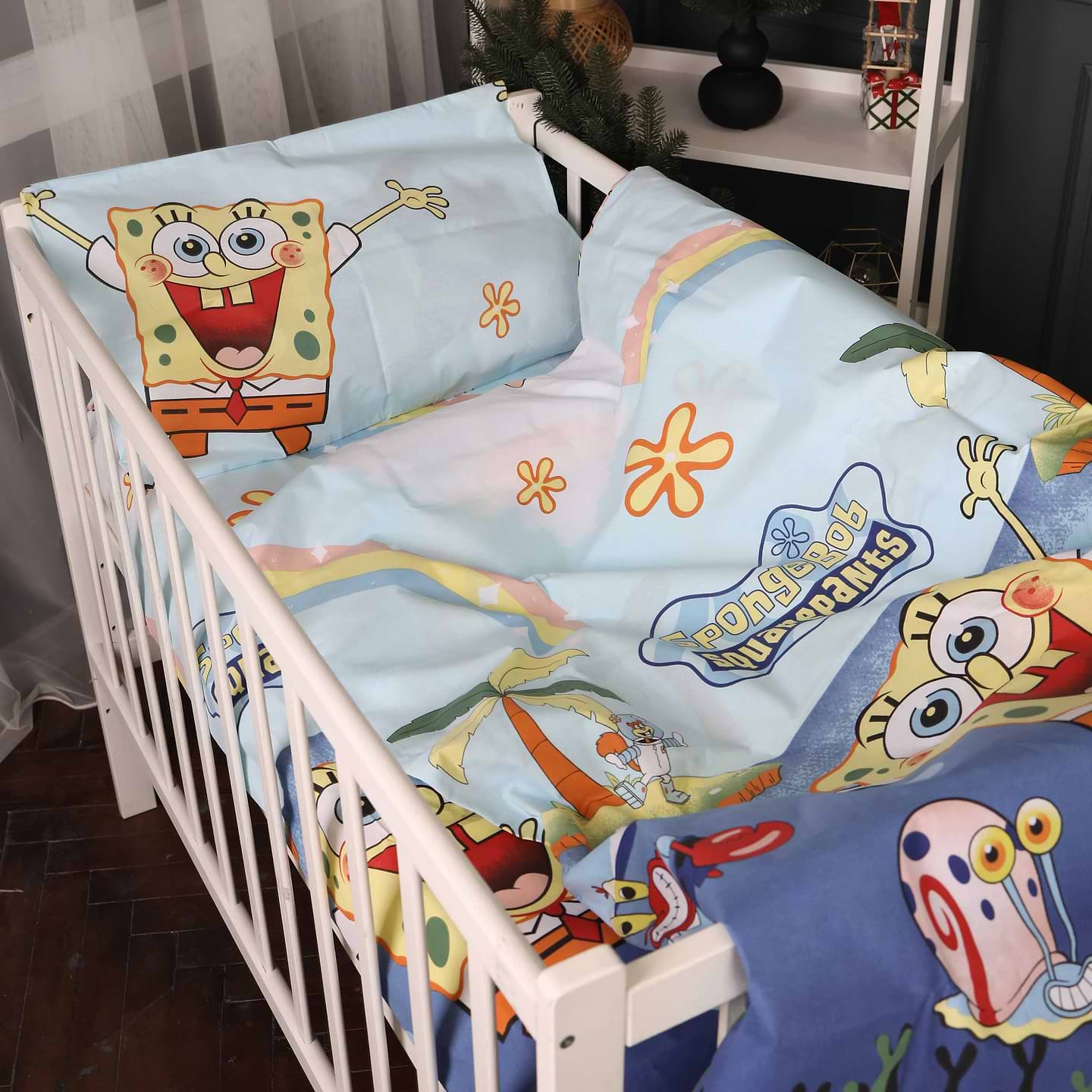 Комплект постільної білизни дитячий MirSon Бязь 17-0684 Spanch Bob 110х140 см (2200010257762)